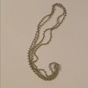 Silver and white stranded necklace